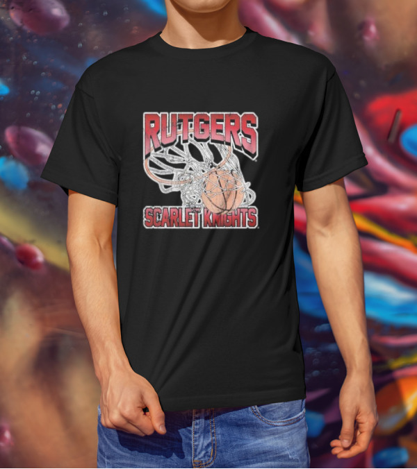 Rutgers Scarlet Knights Basketball Net T-Shirt
