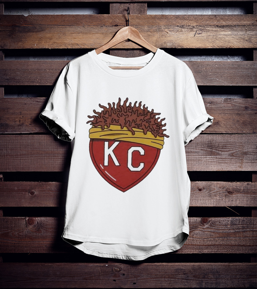Charlie Hustle KC Heart Logo With Afro Hairband T-Shirt