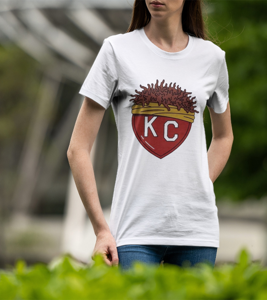 Charlie Hustle KC Heart Logo With Afro Hairband T-Shirt