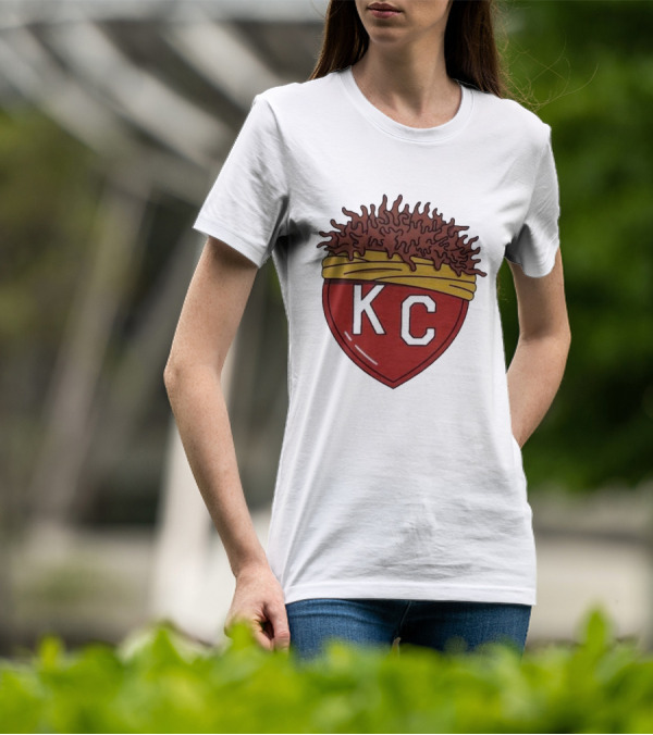 Charlie Hustle KC Heart Logo With Afro Hairband T-Shirt