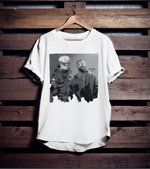 Drake X Gojo Satoru Crossover Black And White Manga Aesthetic T-Shirt