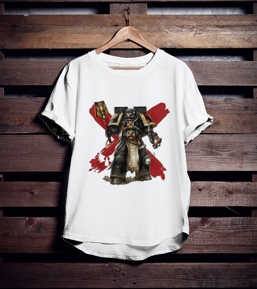 Blood Angels Joytoy Warhammer Space Marine With Red Wings Background T-Shirt