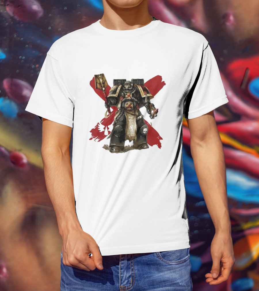 Blood Angels Joytoy Warhammer Space Marine With Red Wings Background T-Shirt