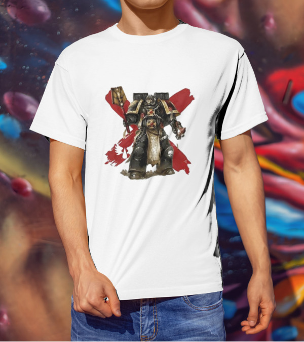 Blood Angels Joytoy Warhammer Space Marine With Red Wings Background T-Shirt