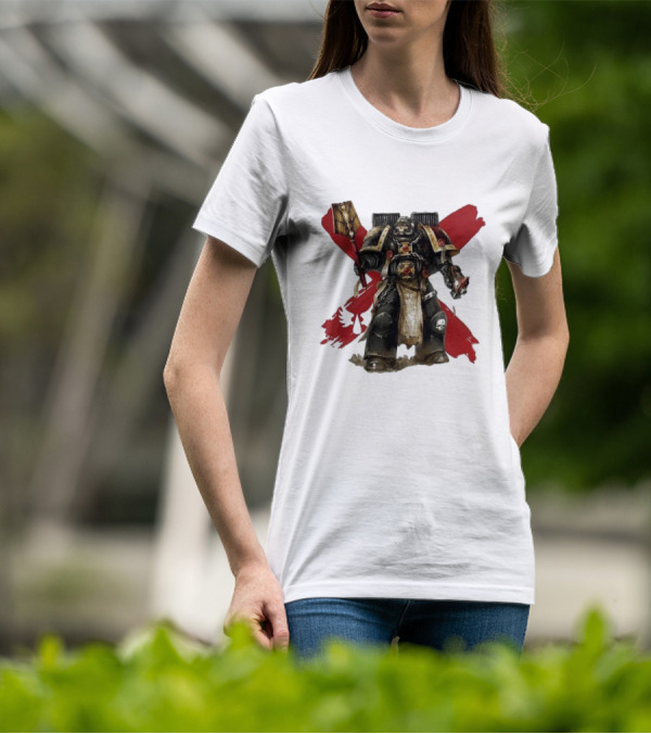 Blood Angels Joytoy Warhammer Space Marine With Red Wings Background T-Shirt