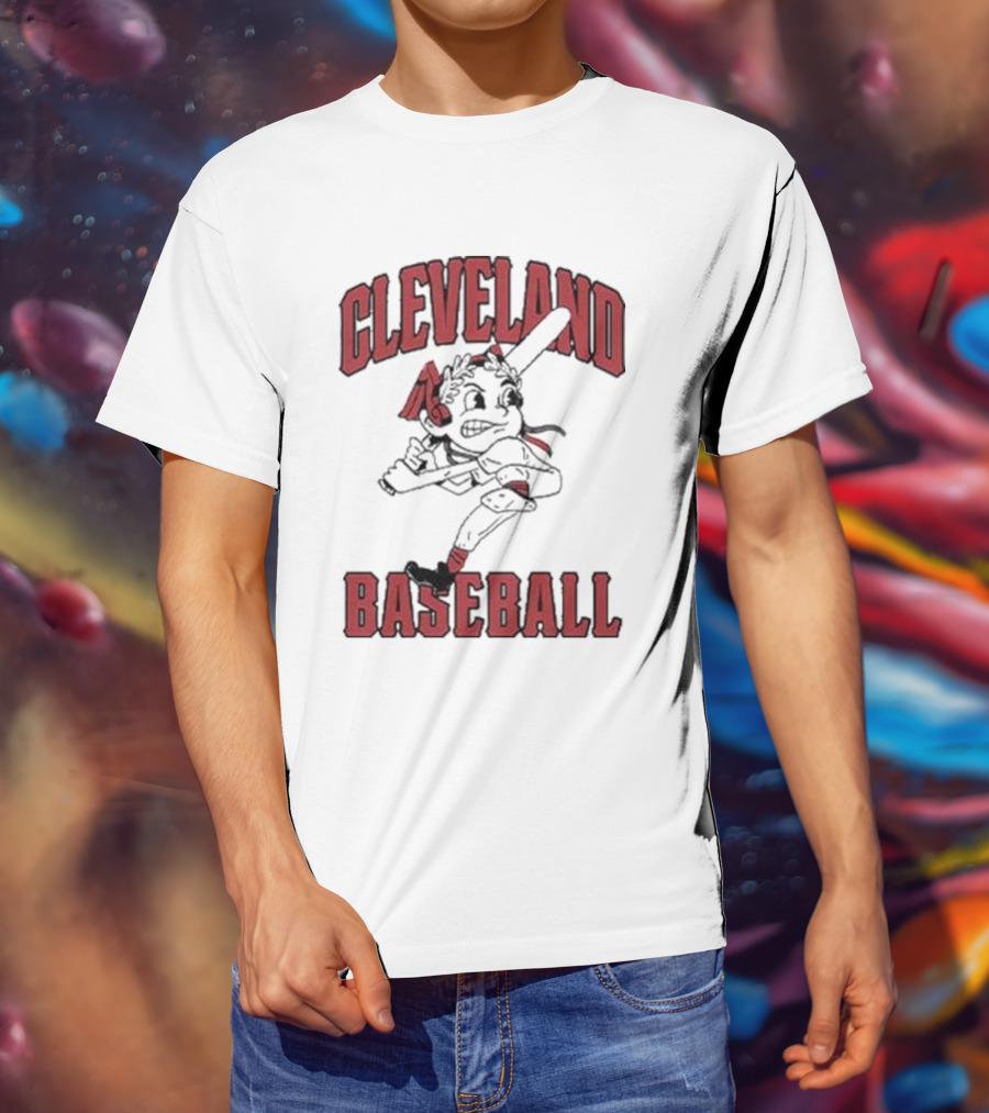 Cleveland Baseball Chief Wahoo Running Mascot T-Shirt