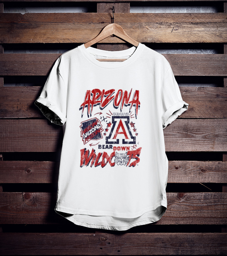 Arizona Wildcats Bear Down Logo Collage T-Shirt