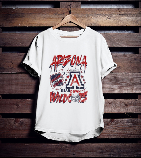 Arizona Wildcats Bear Down Logo Collage T-Shirt