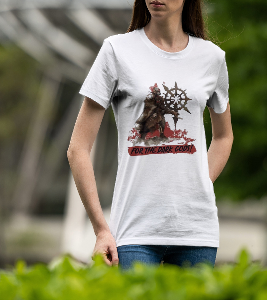 For The Dark Gods Chaos Cultist Symbol Warhammer 40K Fan T-Shirt