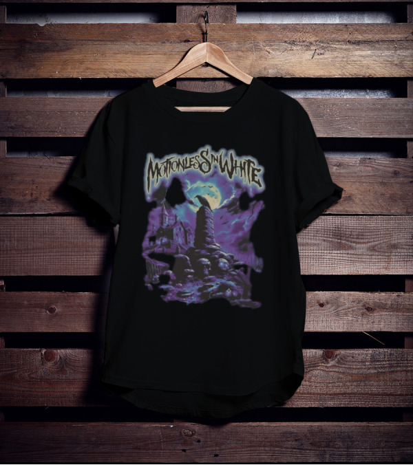 Motionless In White Haunted Cemetery Gothic Night Scene T-Shirt