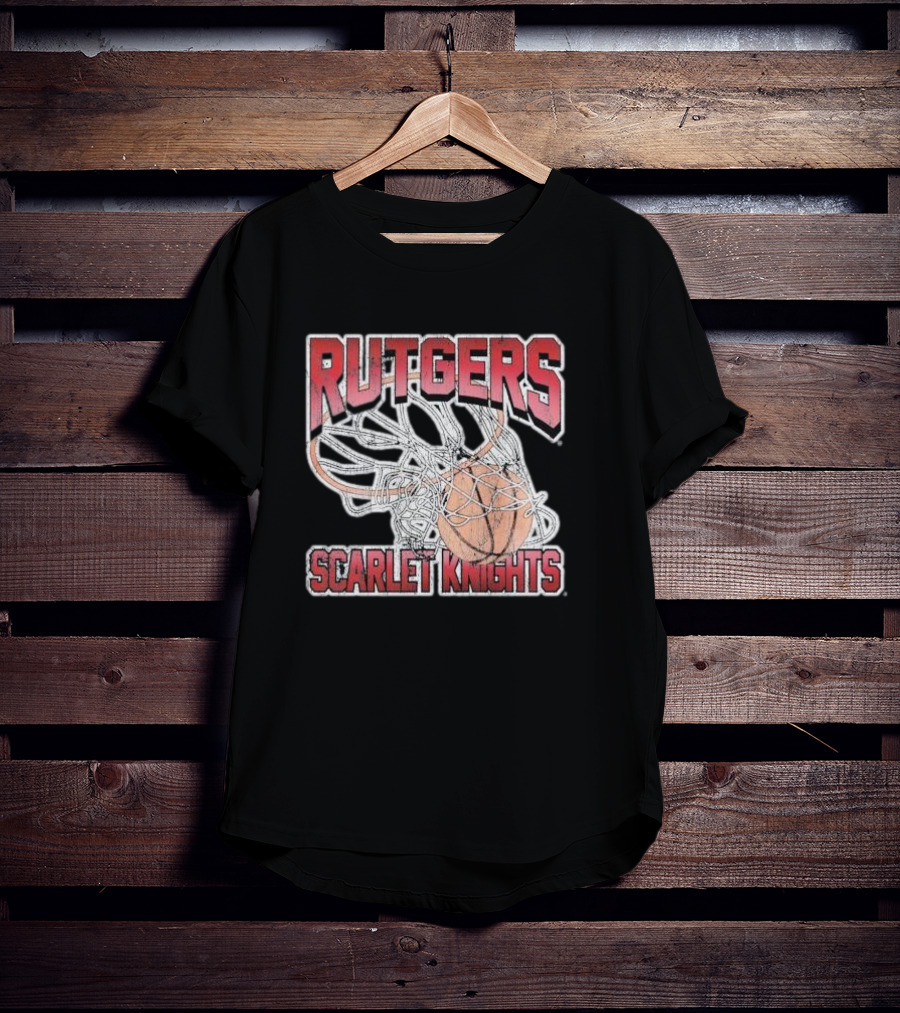 Rutgers Scarlet Knights Basketball Net And Ball T-Shirt