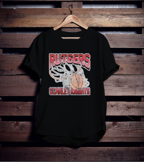 Rutgers Scarlet Knights Basketball Net And Ball T-Shirt