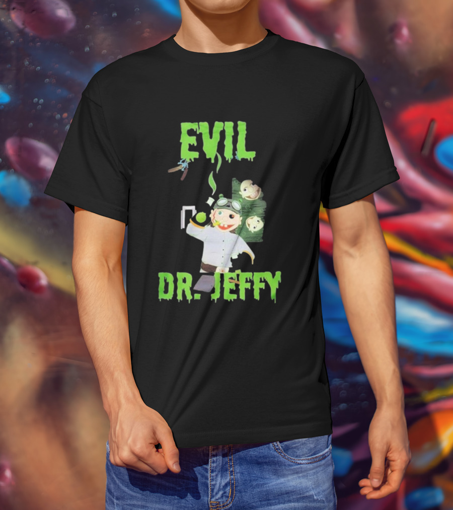 Evil Dr. Jeffy SML Mad Scientist Character With Green Smoke And Zombie Heads T-Shirt
