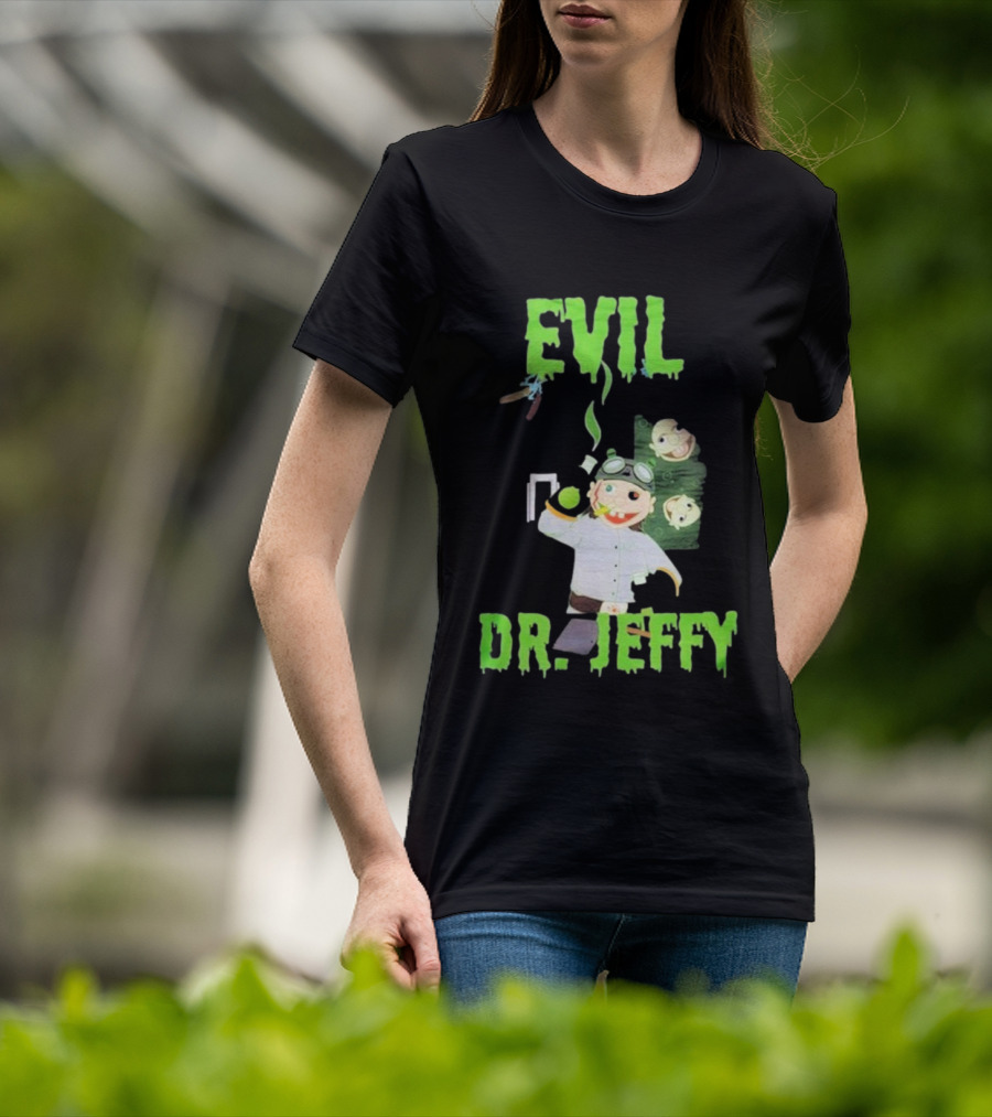Evil Dr. Jeffy SML Mad Scientist Character With Green Smoke And Zombie Heads T-Shirt