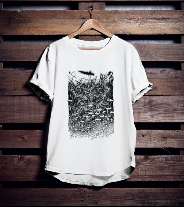 Under The Surface Yue Feng Subterranean World With Mushrooms And Roots T-Shirt