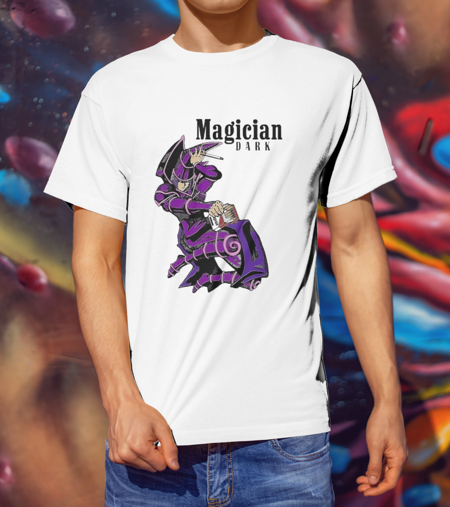 Magician Dark Smoking Mage Card Pose T-Shirt