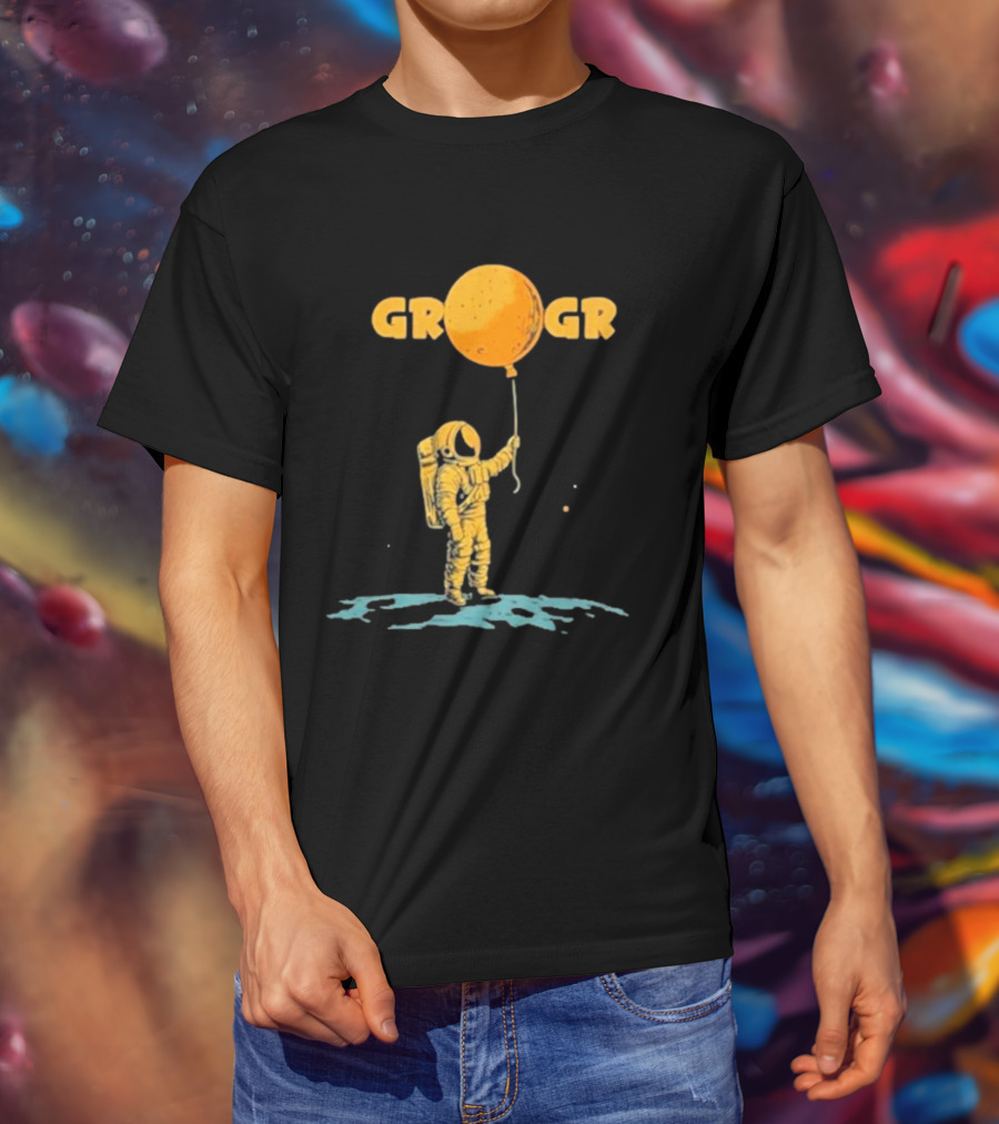 Aj Writes Crypto Get Rich Or Get Rekt Astronaut Holding Orange Moon Balloon T-Shirt