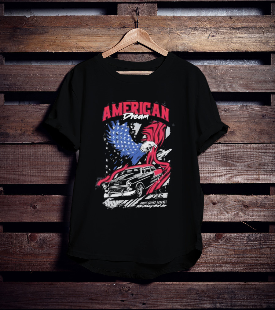 American Dream Eagle With Classic Chevy And Stars T-Shirt