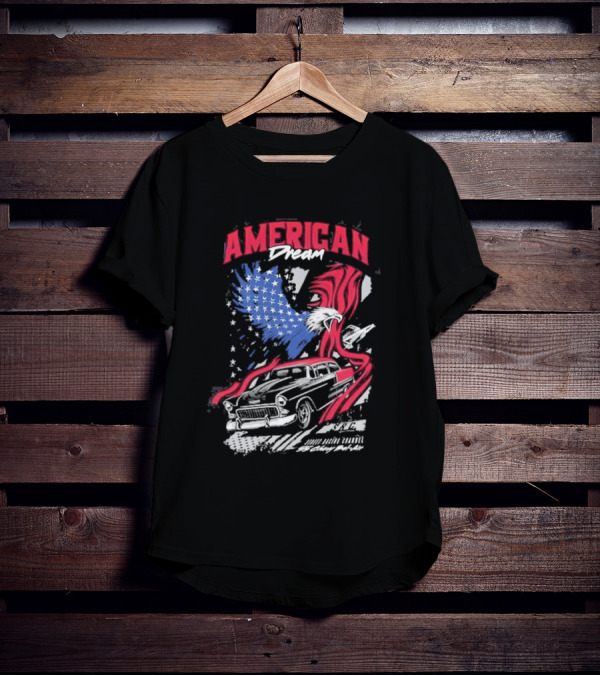 American Dream Eagle With Classic Chevy And Stars T-Shirt