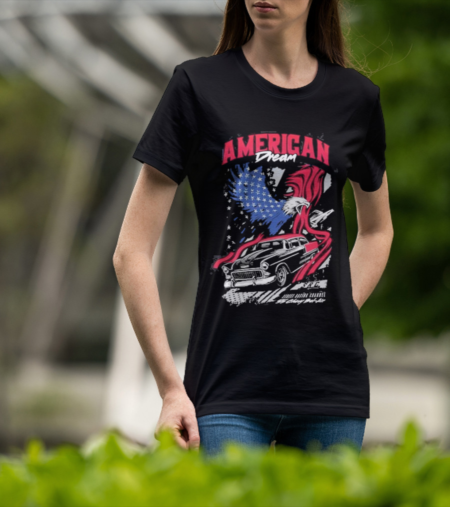 American Dream Eagle With Classic Chevy And Stars T-Shirt