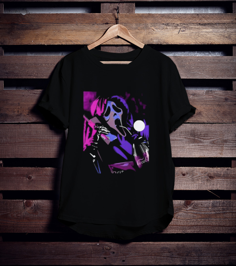 Coca-Cola Ghost Face Scream With Neon Accents T-Shirt