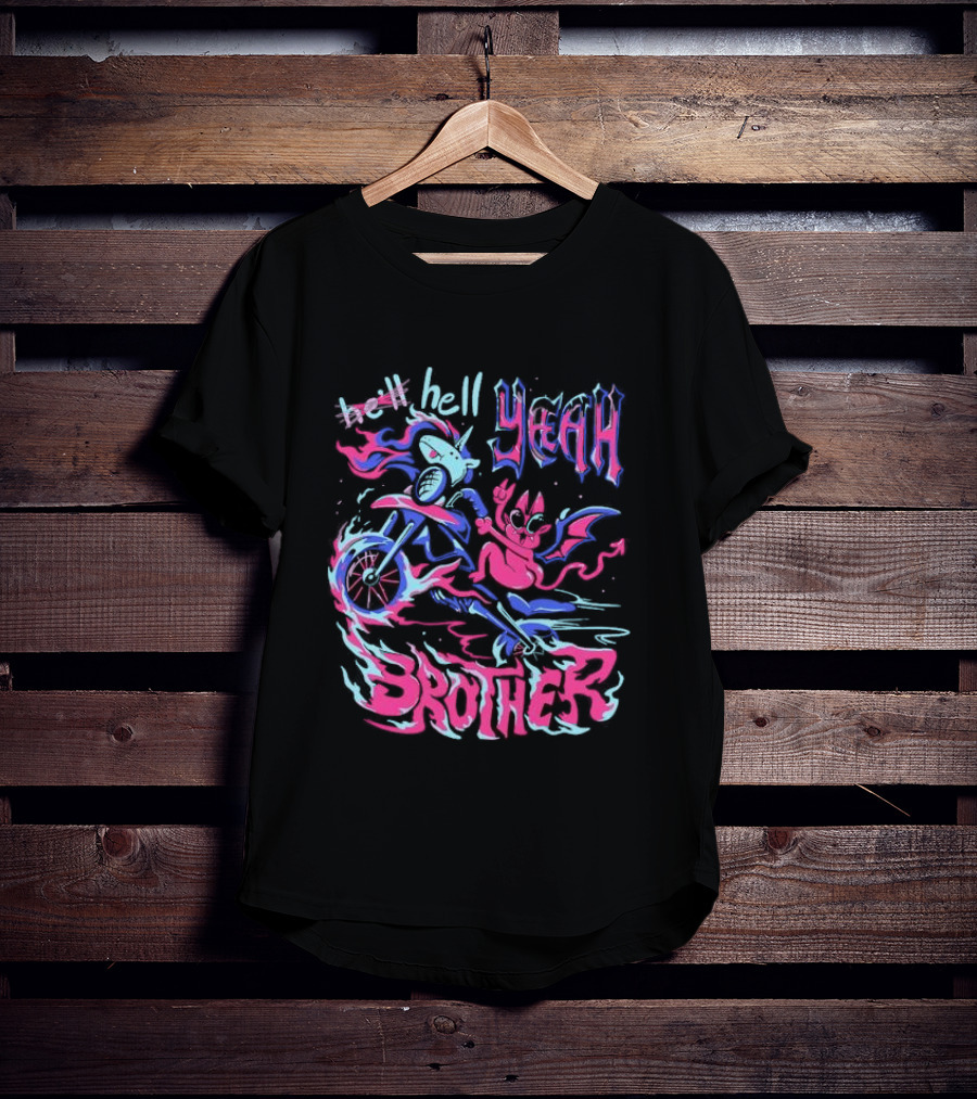 Hell Yeah Brother K Duffles Unicorn Motorcycle Adventure T-Shirt