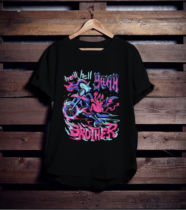 Hell Yeah Brother K Duffles Unicorn Motorcycle Adventure T-Shirt