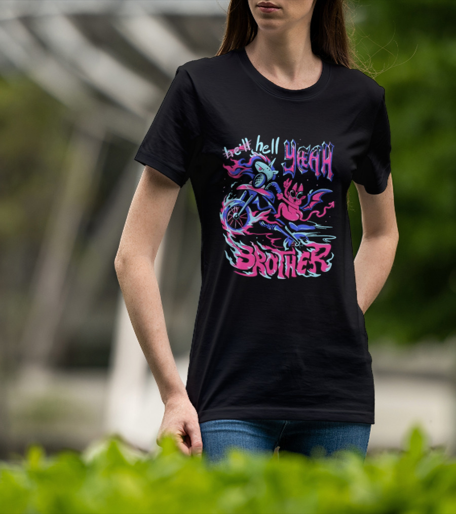 Hell Yeah Brother K Duffles Unicorn Motorcycle Adventure T-Shirt