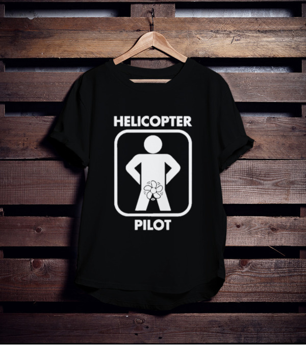 HELICOPTER PILOT Stick Figure Humor T-Shirt