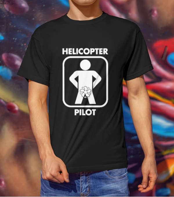 HELICOPTER PILOT Stick Figure Humor T-Shirt