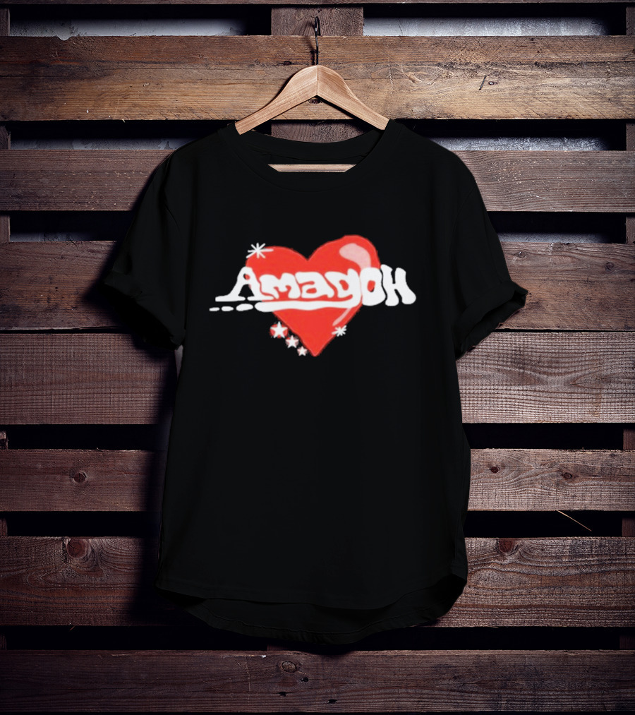 Amagoh Heart Design With Stars Kofi Amagoh T-Shirt