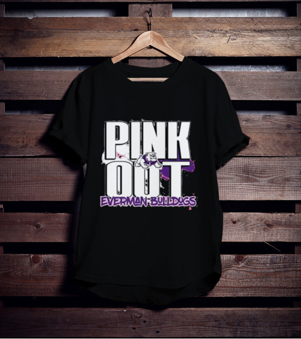 Everman Bulldogs Pink Out Event Featuring Bulldog Mascot T-Shirt