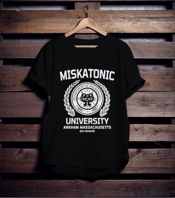 Miskatonic University Department Of Necromancy Arkham Massachusetts Est MCMXXII T-Shirt
