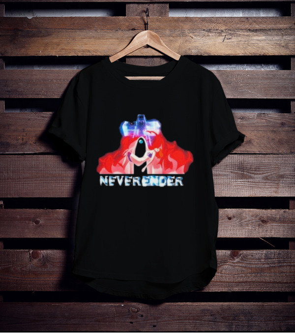 Neverender Spaceship And Mysterious Figure With Fiery T-Shirt