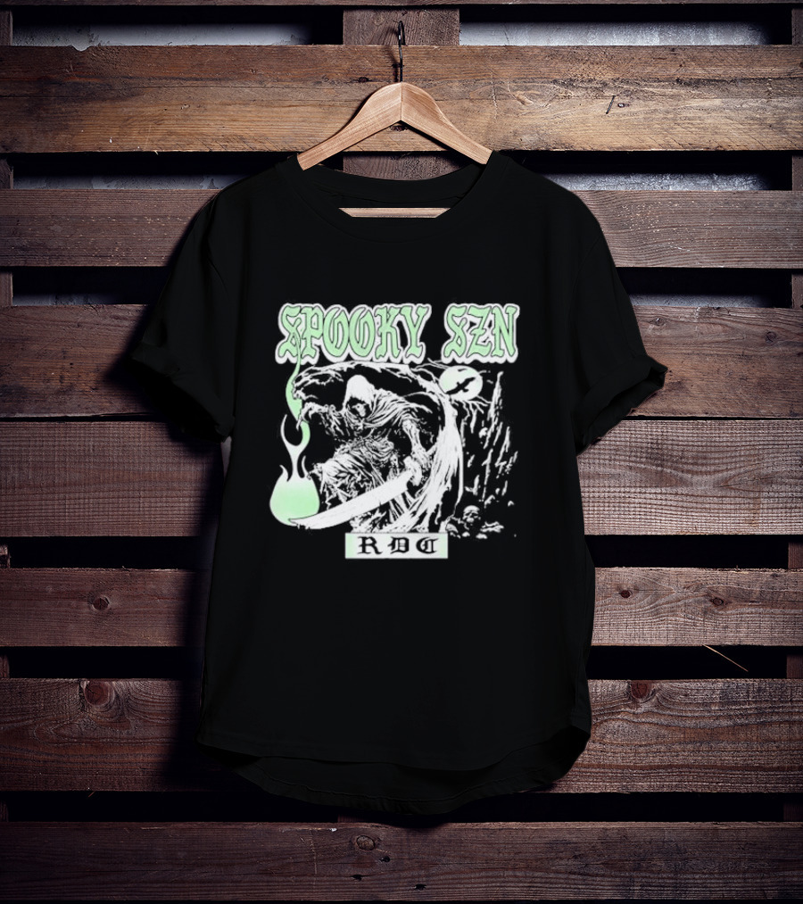 RDCWorld Spooky Szn Grim Reaper Flame T-Shirt