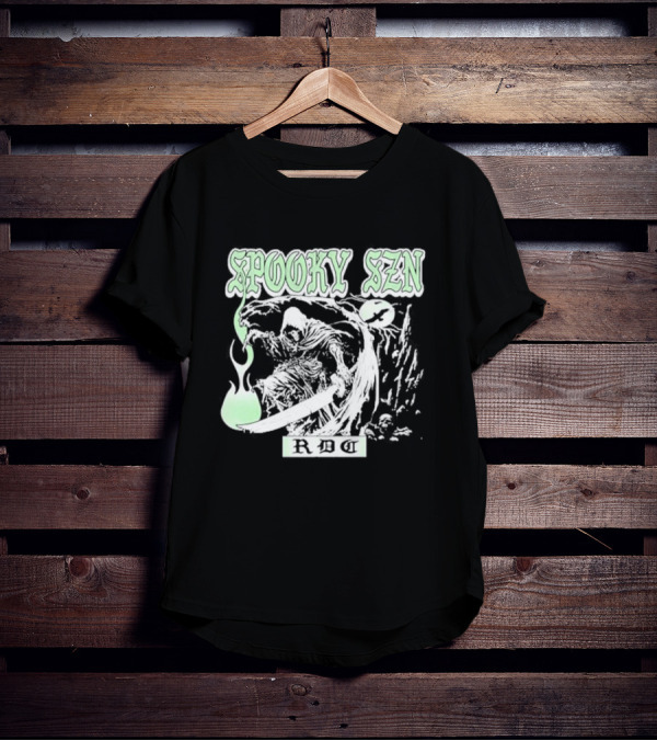 RDCWorld Spooky Szn Grim Reaper Flame T-Shirt