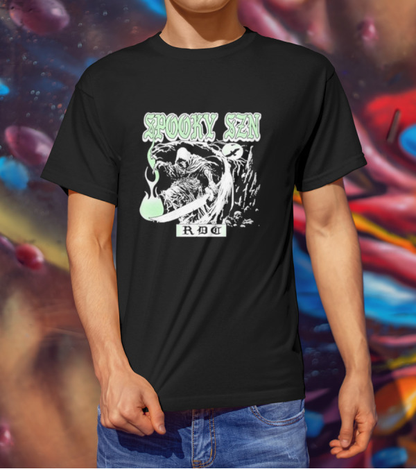 RDCWorld Spooky Szn Grim Reaper Flame T-Shirt