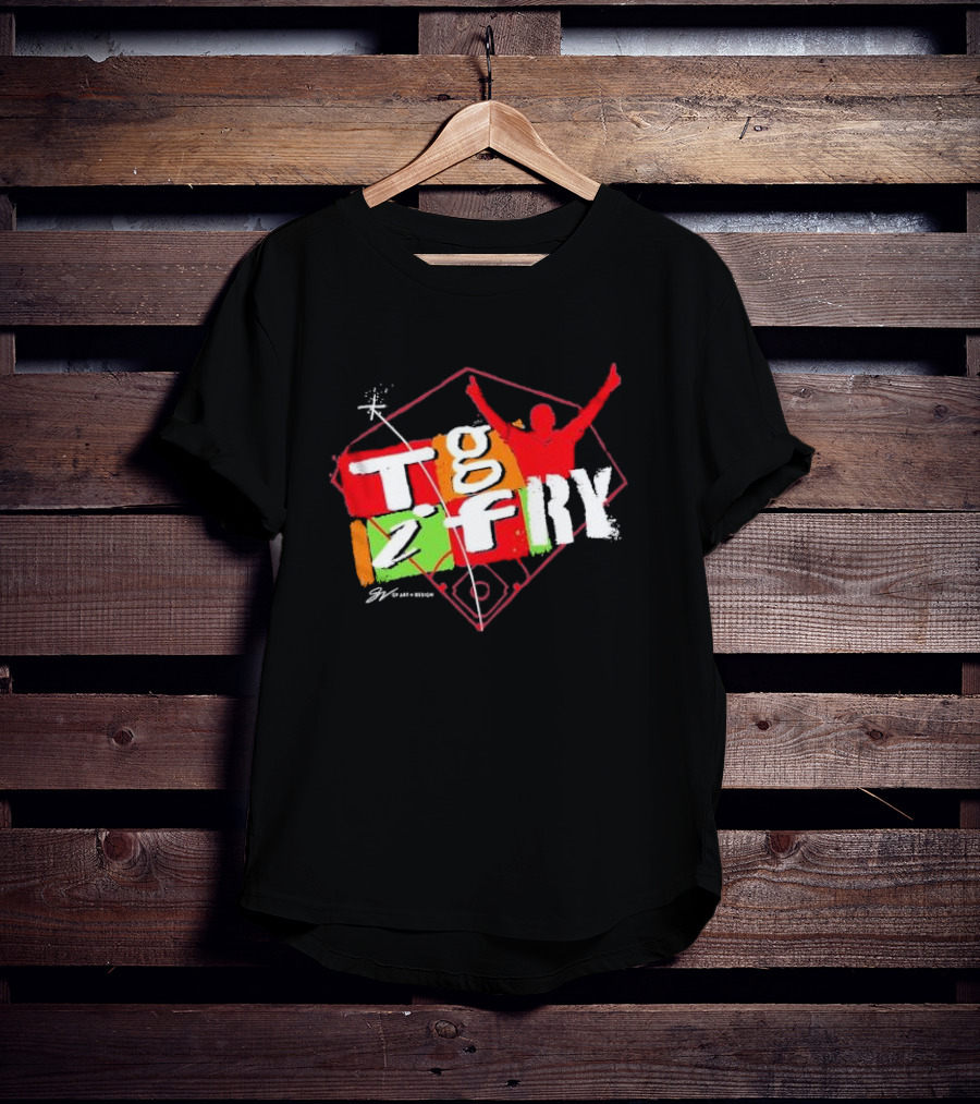 T.g.i.fry 2 Player Celebration Baseball Field T-Shirt