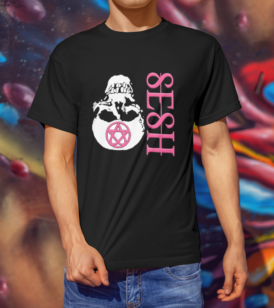 Team SESH Seshagram Skull With Pentagram T-Shirt
