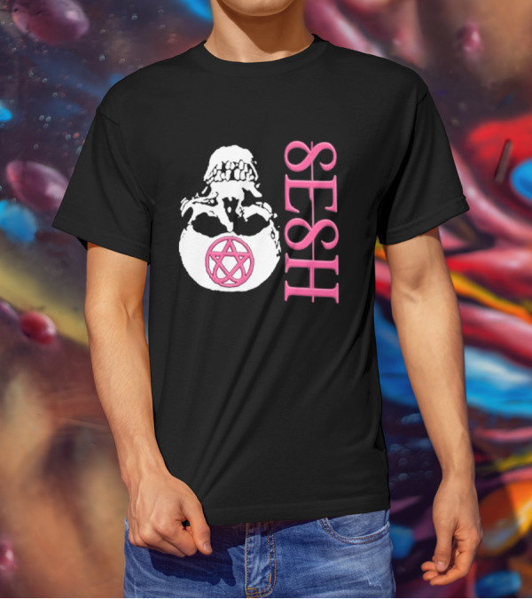 Team SESH Seshagram Skull With Pentagram T-Shirt
