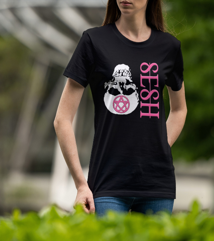 Team SESH Seshagram Skull With Pentagram T-Shirt