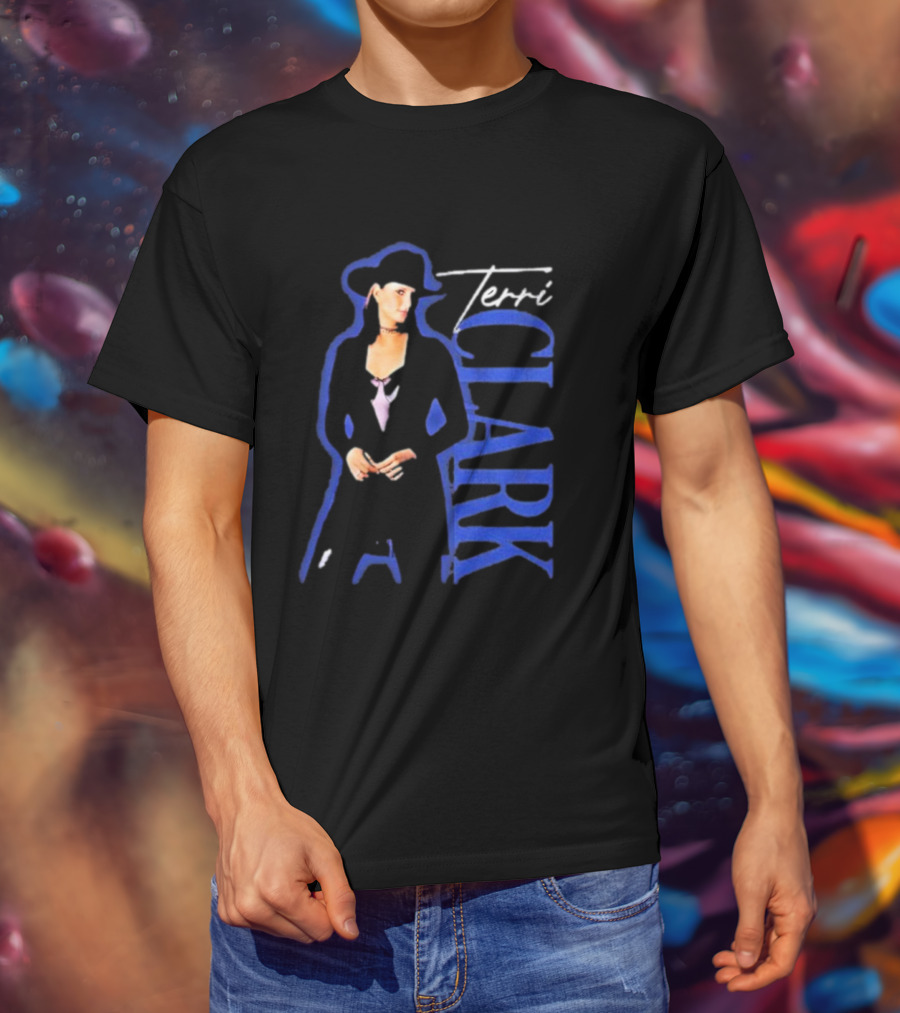 Terri Clark Fearless Vintage Black Hat And Blue Lettering T-Shirt
