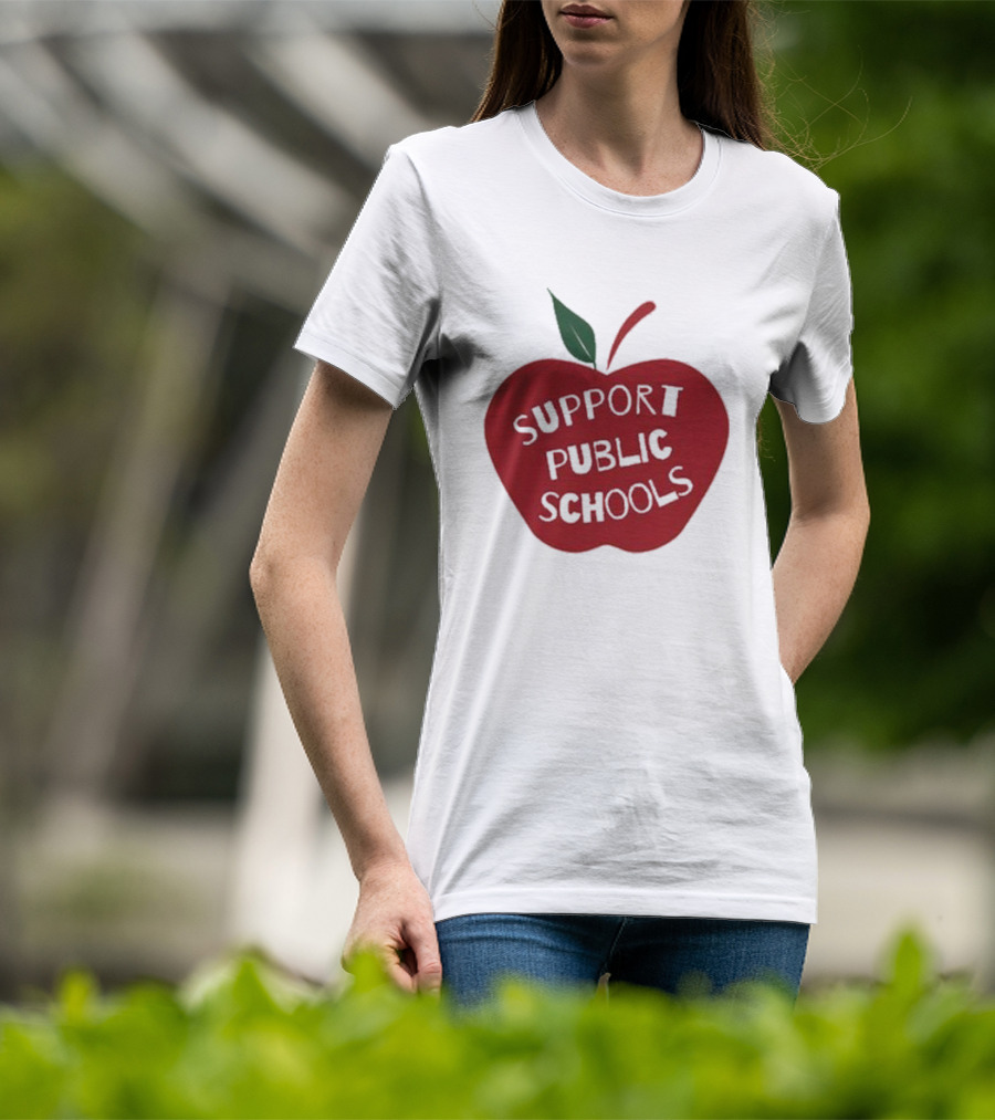 Support Public Schools Red Apple T-Shirt