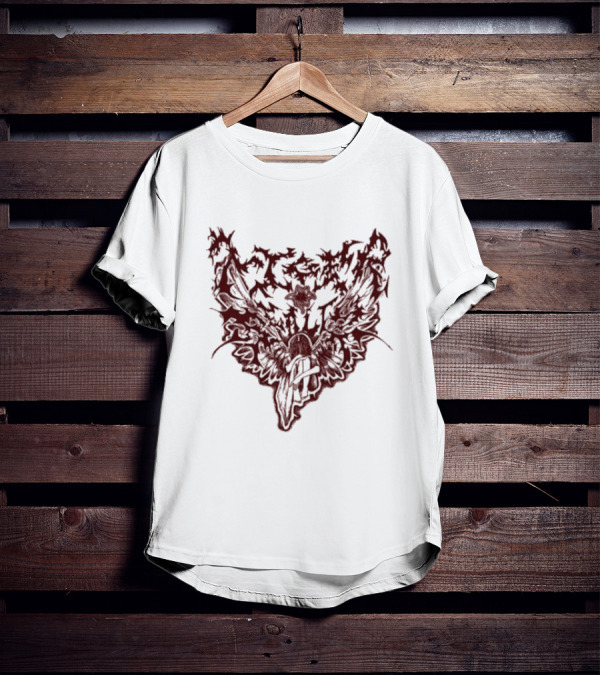 Tiger Really Swan Sting Dark Abstract Wings T-Shirt