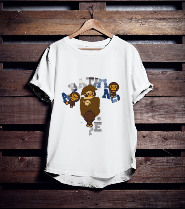 A Bathing Ape College Milo Bape Check T-Shirt