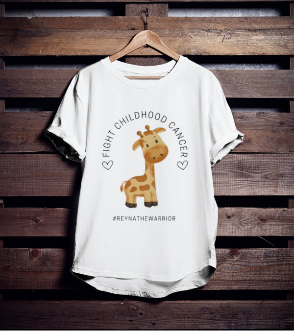 FIGHT CHILDHOOD CANCER REYNATHEWARRIOR GIRAFFE HEARTS T-Shirt