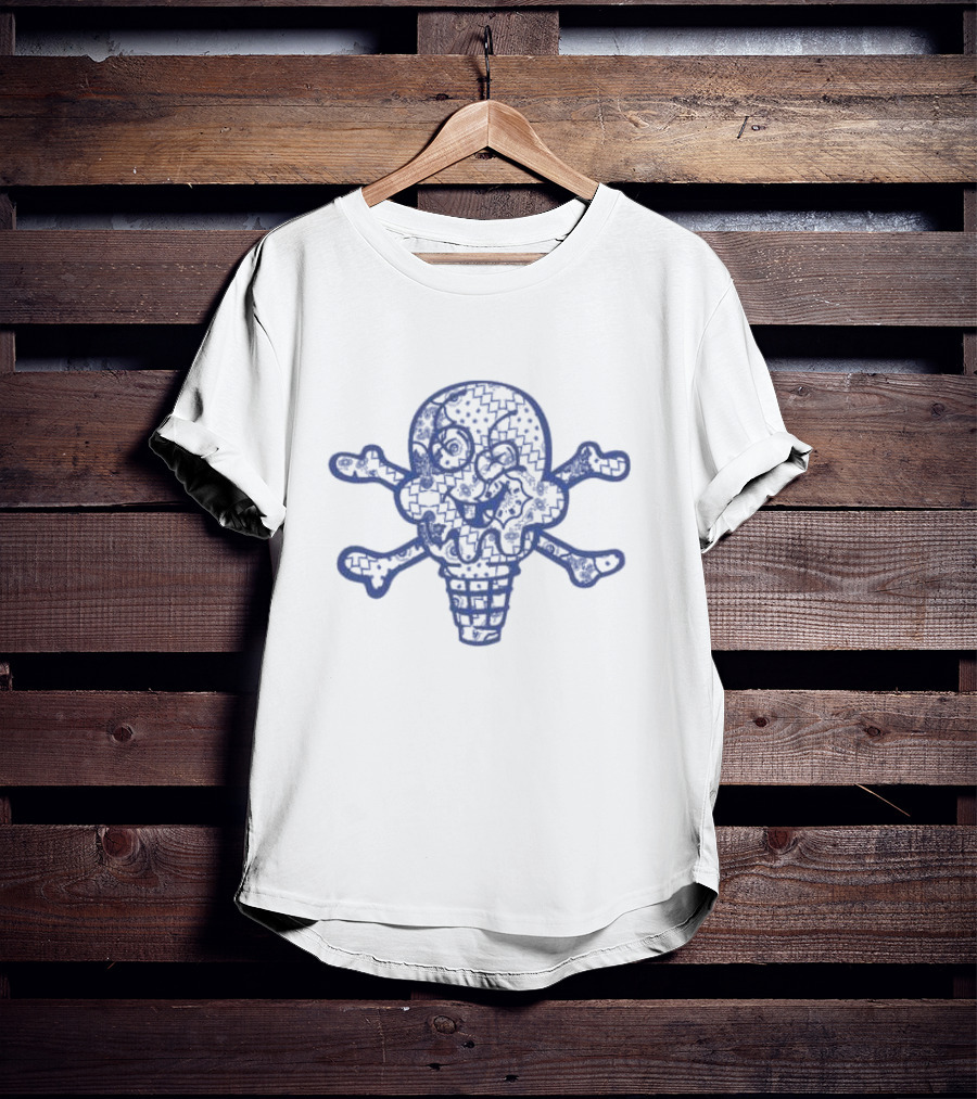 Icecream Skull Crossbones Face Time Ss Antique T-Shirt