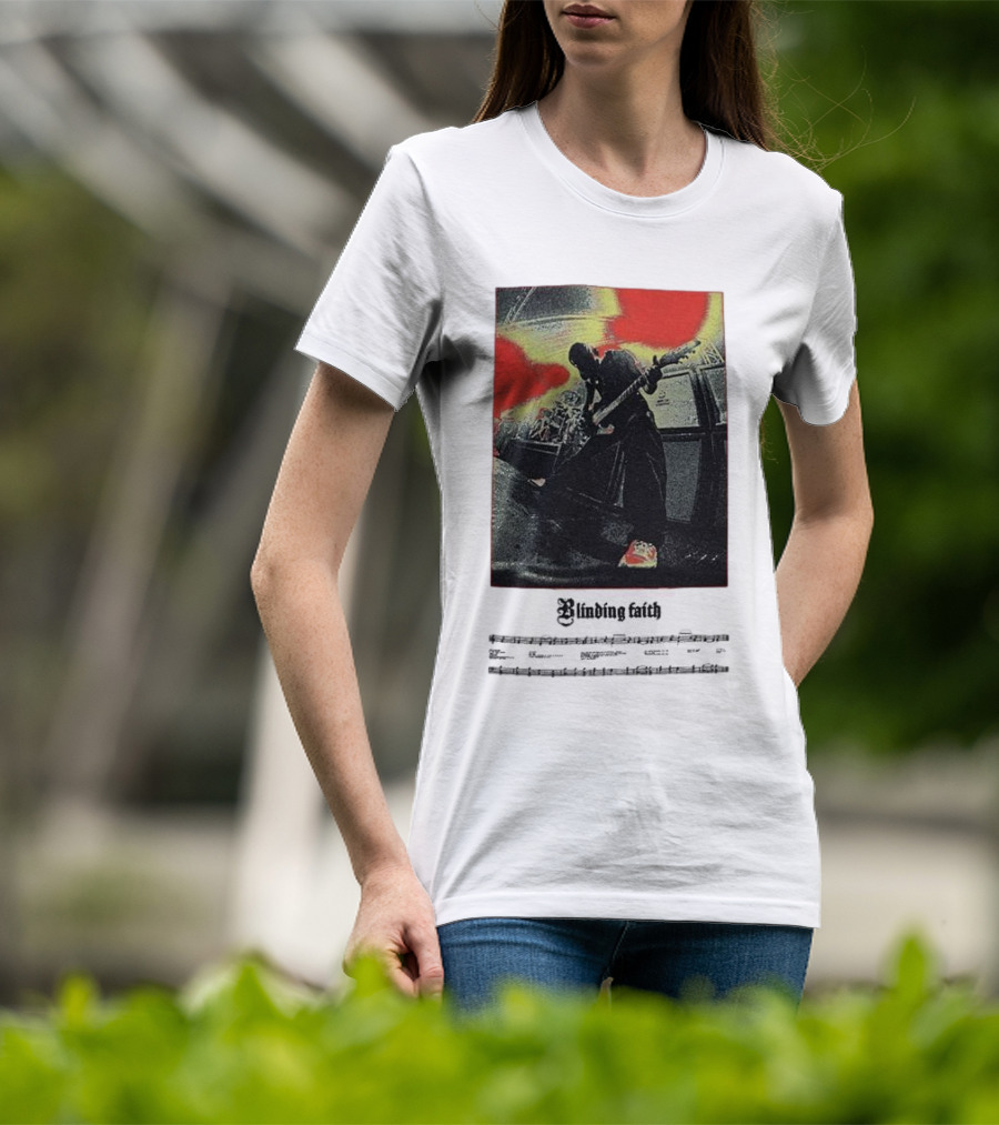 Knocked Loose Blinding Faith Live Performance With Sheet Music Overlay T-Shirt