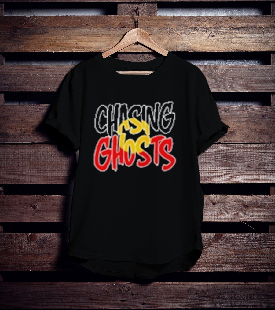 Chasing Ghosts Vibrant Color Text T-Shirt