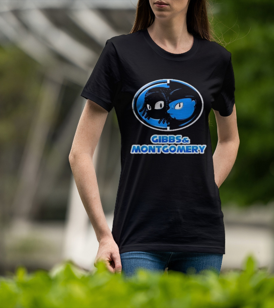 Gibbs And Montgomery Oval Characters Blue Emblem T-Shirt